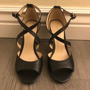 Black Marc Fisher Peep Toe Heels